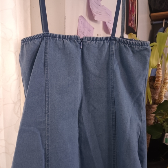 Haute Monde Blue Denim Overalls with Gold Details - Picture 5 of 13